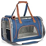 Airline Approved Soft Sided Pet Carrier by Mr. Peanut's, Low Profile Travel Tote with Fleece Bedding, Premium Zippers & Metal Safety Clasp, Under Seat Compatibility, Perfect for Cats and Small Dogs