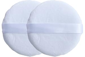COSHINE Jumbo Pure Cotton Powder Puff, 5 INCH (13cm) Body Powder Puff Applicator For Loose Mineral Powder Body Powder Cosmetic Foundation Sponges (2 pieces)