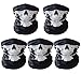 CandyHome 5 Pack Seamless Skull Mask Motorcycle Bicycle Half Face Tube Skeleton Mask for Halloween - Black