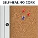 Quartet Cork Bulletin Board, 2 Glass Doors, Enclosed, 4' x 3', Outdoor Message Board, Aluminum Frame (2124)