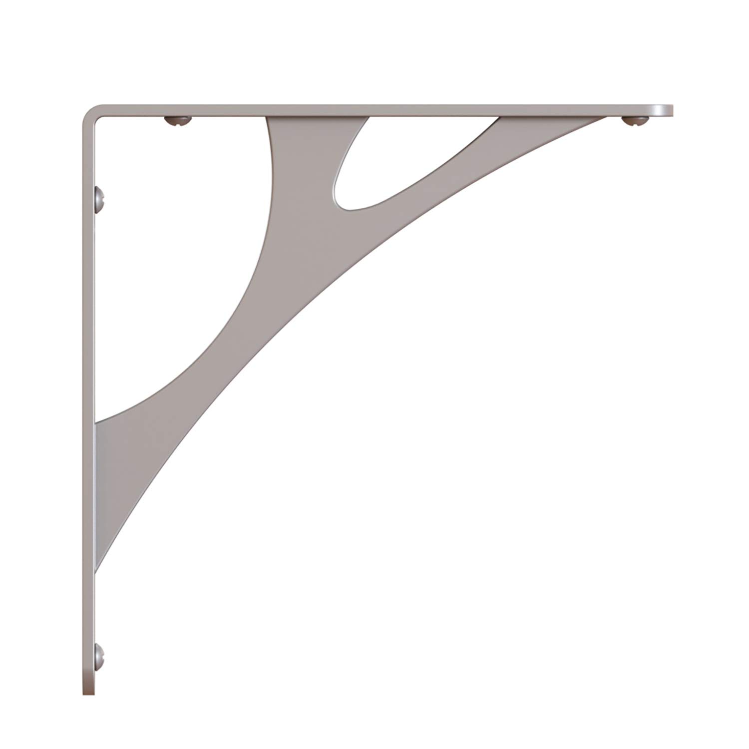 Knape & Vogt Made Manhattan Decorative Shelf Bracket, Satin Nickel, 8-inches, Alloy Steel