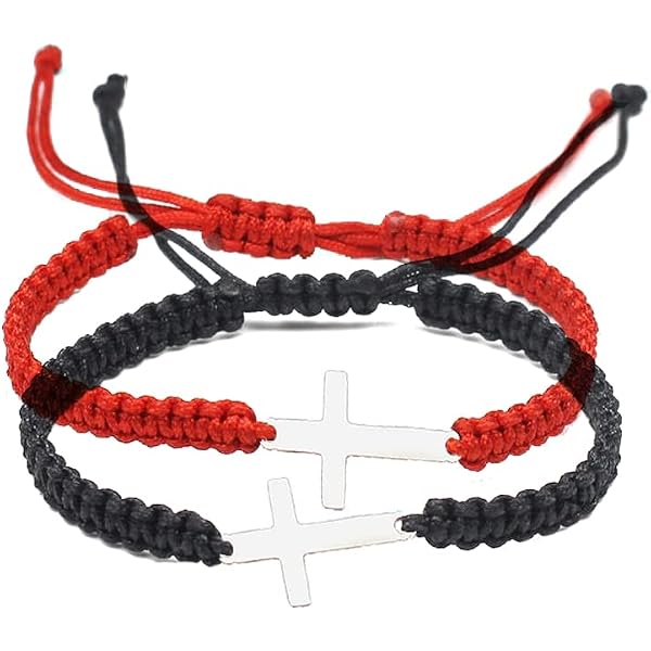 Cool Adjustable Braided Stainless Steel Cross Bracelet – Lucky Couple Bracelet For Men & Women, Handmade & Durable - View #6