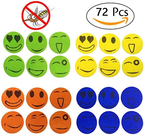 Mosquito Repellent Patch 72 Pcs 24-hour Effectiveness Keeps Insects and Bugs Far Away Made of Cymbopogon Non-Toxic All-Natural DEET-Free For Camping Hiking Gardening Sports Nap Work Safe on Skin