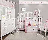 GEENNY OptimaBaby Enchanted Owls Family 6 Piece Baby Girl Nursery Crib Bedding Set