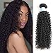 BLY 7A Mongolian Kinky Curly Human Hair 3 Bundles Pack 8/8/8 Inch Unprocessed Hair Weave Weft for Black Women Natural Color
