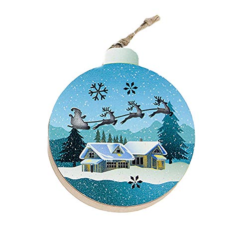 DZT1968 Warm Led Light Christmas Wedding Xmas Party Wooden Decoration Decor-Santa Claus/Snowman/Elk Desktop Window Decor (B)