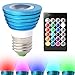 Hitlights Dimmable RGB LED Bulb , 3Watt Color Changing Light Bulb , Includes 24 Key Remote with 16 Colors and 8 Functions for Bedrooms Party Home Decorations (MR16 E26 Bas)