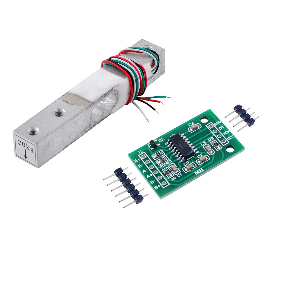 Stemedu 20kg Weight Sensor Scale Load Cell + 24bits High Precision HX711 AD Weighing Module DIY Scale, for Arduino Raspberry Pi