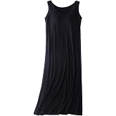 JiXiang Nightgown with Built in Bra Soft V Neck Pajama Dress Summer Sleeveless Strap Chemise Sleepwear Comfy Midi Dresses