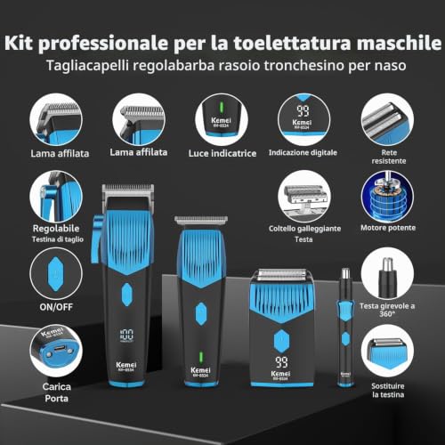KEMEI 8534 Professional Electric Hair Clipper Set Beard and Nose Trimmer Ear Hair Kit