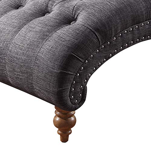 Rosevera Home Teofila Comfortable Tufted Chaise Lounge Chair, Grey