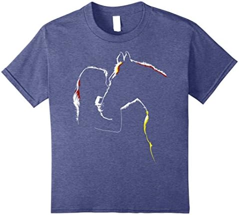 unisex-child Horse Shirt for Girls - Horse Lovers Gift for Ladies 8 Heather Blue