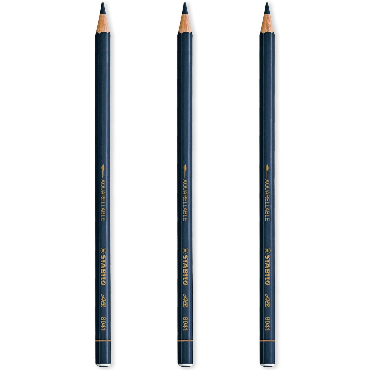 STABILO All Watercolour Effect Pencil Pack of 3 Pencils (Blue)