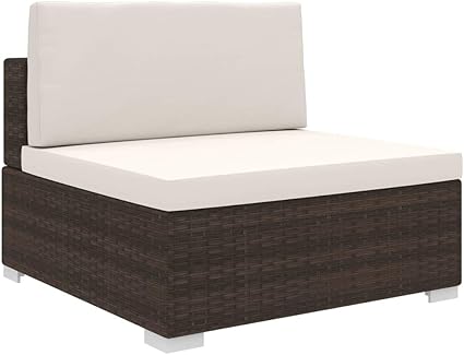 Amazon.com: vidaXL Outdoor Furniture Set Patio Conversation Seat with Removable Cushions Modern Sofas for Garden Lawn Backyard Outdoor Chat Poly Rattan Garden Couch Sectional Middle Seat: Garden &amp; Outdoor