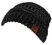 Funky Junque Women's Funky Slouchy Beanie Soft Chunky Warm Cable Knit Winter Hat Knitted Hats for Women One Size - Black #23