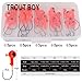 TROUTBOY Round Jig Head, 25Pcs Ultrahead Bullet Jig Fishing Hook Jigheads Set, with Plastic Fishing Box, for Soft Bait Lure Freshwater Saltwater Fishing (Red)