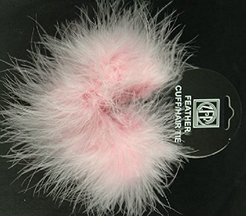 2 Candy Pink Marabou Feather Hair Tie Scrunchy Pony Tail Holders