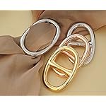 ZAKIA Women's Elegant Oval Scarf Clips Ring Buckle Holder for Wedding Party