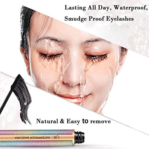 4d Silk Fiber Lash Mascara,Fiber Mascara,Waterproof Lengthening Mascara,Natural Thick Thickening,Long Lasting Charming Eye Makeup,Black - Thumbnail 3
