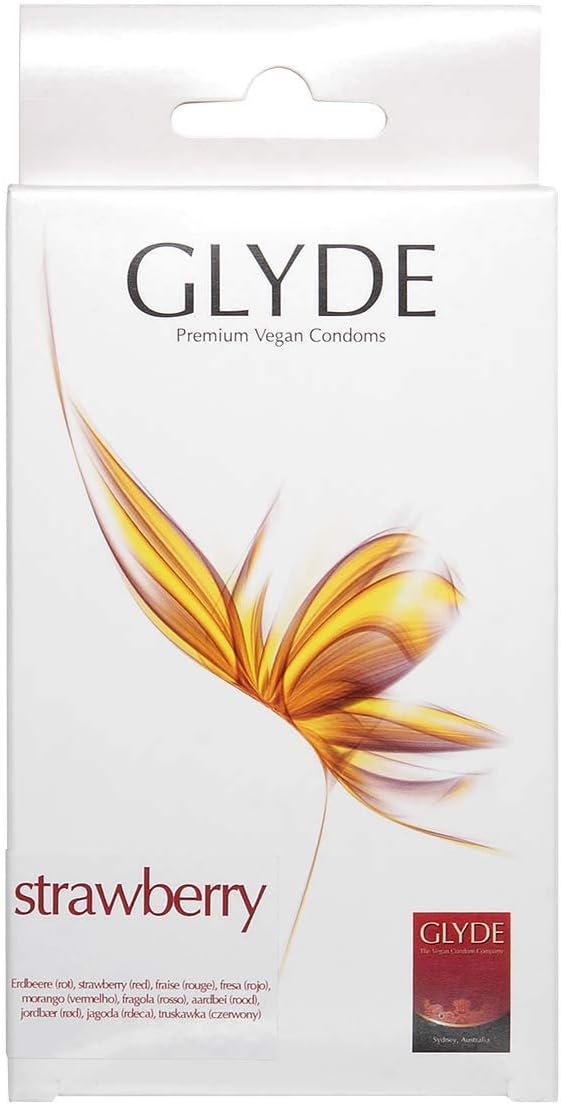 Glyde Ultra Strawberry 10 red Condoms with Strawberry Flavour, Certified with The Vegan Flower, 1 count (Pack of 10) - Image 3