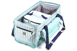 ONE SAVVY GIRL Savvy Beach Canvas Tote Bag with Beach Towel Set and Cooler Bag, Oversized Waterproof Bag for Women, Multifunctional Utility Tote for Outdoor, Large Summer Gifts for Beach Lovers