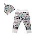 MiyaSudy Newborn Baby Boys Long Sleeve Romper+ Camouflage Pants with Hat Clothes Kids Toddlers
