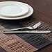 Top Finel Placemats for Dining Table,PVC Table Mats Set of 4,Place Mats Non-Slip Heat Resistant Washable,Brown&Black