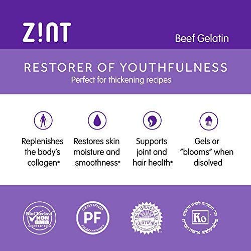 Unflavored Gelatin Powder (32 oz): Anti Aging Collagen Supplements, Protein, Paleo Friendly, Grass Fed Beef, Non GMO - Baking & Thickening - Beauty, Skin, Hair & Nails