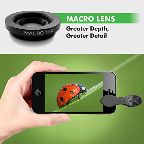 image for SMART & EASY Cell Phone Camera Lens Kit - 5 in 1 Camera Lens Kit for i