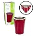 D'Eco Reusable 16 oz Red Party Cups (6 Pack) - Unbreakable Stainless Steel Dishwasher Safe Drinking Glasses -Great for Hosting & Entertaining- Cups for College, Party Games -Great Holiday Xmas Gift