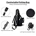 Rodeel Fishing Tackle Sling Shoulder Backpack with Rod Holder, Lure Bag, Water Resistant & Weatherproof, Large Storage, Unisex, Black Camouflage