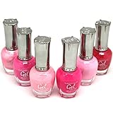 KLEANCOLOR Gel Effect Nail Polish Lacquer Full Size 'NEW PINK' Collection -6 pc Set