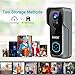 Doorbell Camera Wi-Fi with Motion Detector/Waterproof Video Doorbell/Free Chime/16GB Micro SD Card Included/Night Vision/166°Wide Angle/Two-Way Audio(AWOW J1)