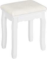 WOLTU White Padded Dressing Table Stool Baroque Style 37x28x44.5cm MB6095ws view 1