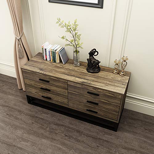 image for DlandHome Wood Dressers 47.2 inches Storage Cabinet with Drawers Conso
