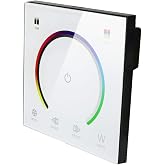 AMKI LED Wall Switch Dimmer,LED Controller,Wall- Mounted Plastic Cover Touch Panel Switch for DC12V-24V 3528 2835 5050 Single Color LED Strip Lighting(RGB-Red,Green,Blue)