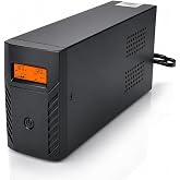 PowMr 1500VA/800W Lithium UPS Battery Backup &amp; Surge Protector | Uninterruptible Power Supply with AVR, 6 Outlets, LCD Display,153.6Wh LiFePO4 Battery Backup for PC/NAS/Home Offices