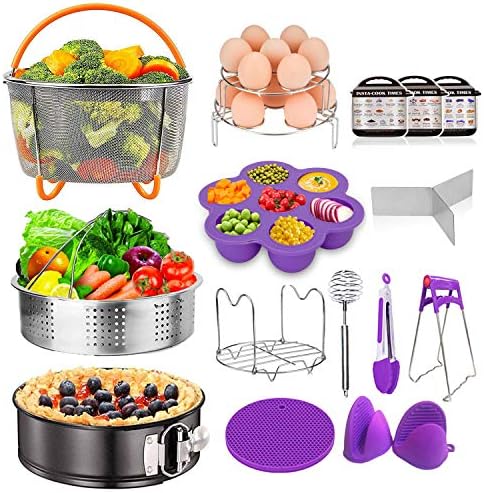Instant Pot Accessories Set Fits Instant pot 6,8 Qt - 15pcs Pressure Cooker Accessories, Springform Pan, Egg Steamer…