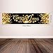 Happy Birthday Banner Sign Gold Party Decoration Supplies Glitter Anniversary Celebration Backdrop