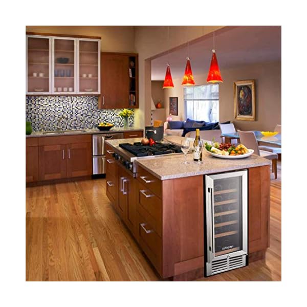 BODEGA-15-Wine-CoolerBuilt-in-or-Freestanding-Wine-Refrigerator-31-Bottle-Fits-large-Bottle-like-Champagne-and-WineSingle-Zone-Temperature-Memory-Function-With-Stainless-Steel-HousingGlass-Door