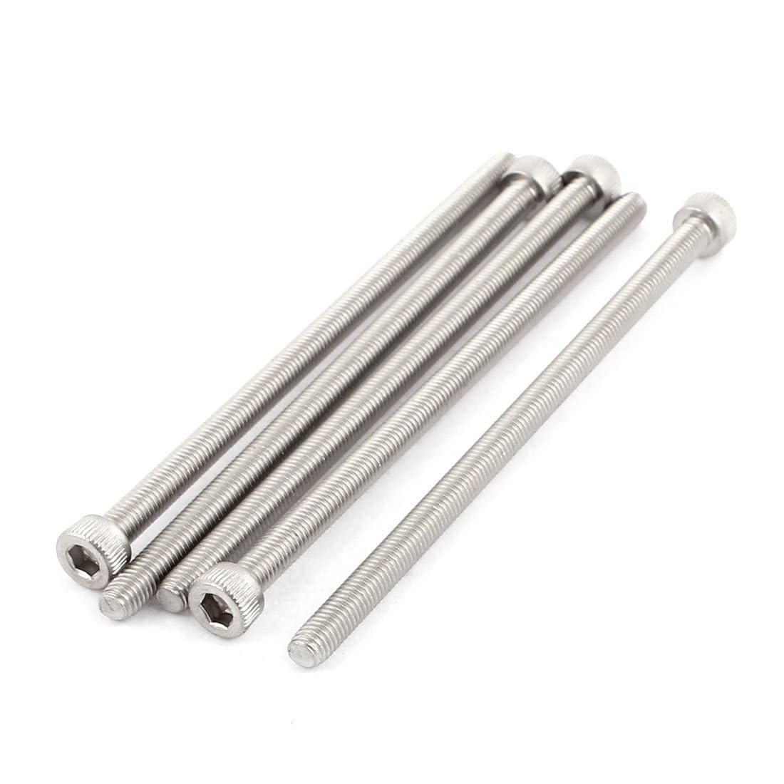 TOP-VIGOR 5Pcs Hexagon Socket Head Cap Screws, M5 x 100mm 304 Stainless Steel Replacement Machine Fastener Screws for Bicycle Motorcycle Repair, Professionals Landlords Repairmen