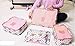 6Pcs Travel Storage Bags Clothes Packing Cubes Luggage Organizer Pouch (pink cherry 2)