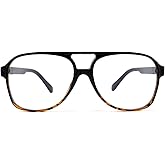FEISEDY 70s Aviator Glasses Frame Blue Light Blocking Glasses Oversized Square Computer Glasses Women Men B2888