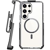 BELTRON Belt Case for Samsung Galaxy S25 Ultra, Slim Protective Transparent Case & Rotating Belt Clip Holster Combo - Compatible with MagSafe (ONLY for Galaxy S25 Ultra)