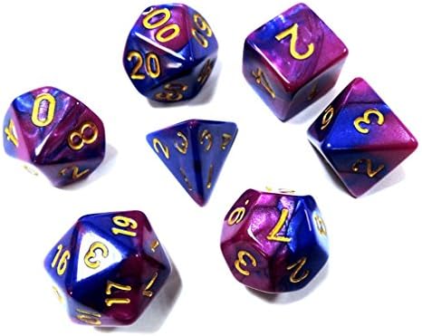 Outsta 7pcs/Set TRPG Game Dungeons & Dragons Polyhedral D4-D20 Multi Sided Acrylic Dice for Adult Children Party Having Fun (A)
