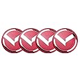 JDclubs 4pcs 2.22inch Car Logo ABS Material Wheel Center Cap Sticker Wheel Emblem Badge Logo Stickers (fit K red)