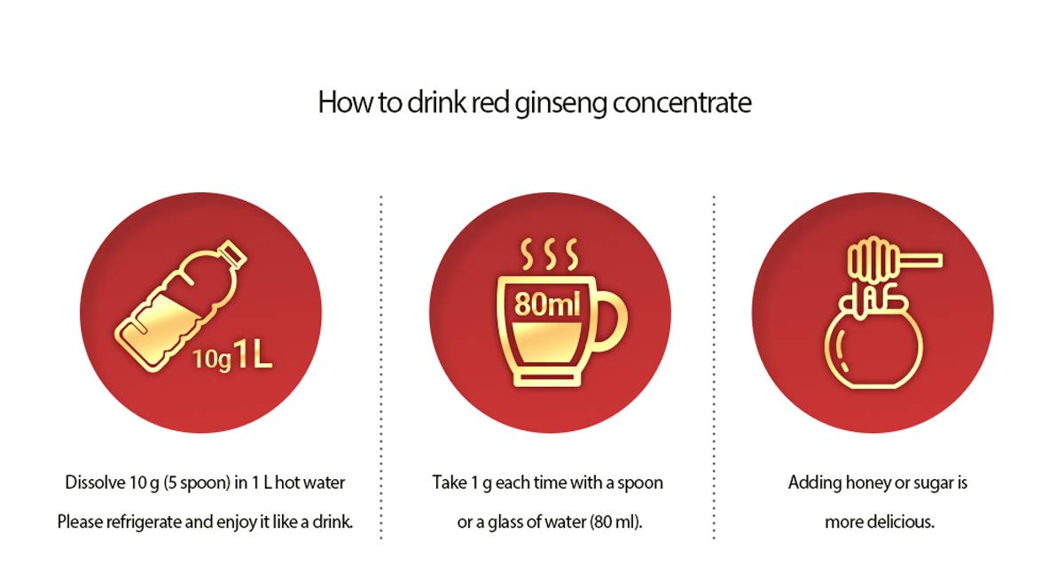 Gangwoninsam] Korean Red Ginseng Extract Gold 500g / 17.63 fl. oz – Contains 100% Pure Korean 6-Year-Old Red Ginseng Root Extract