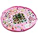 Homecube Large 59 Inches Diameter Baby Kids Play Floor Mat Toy Storage Bag Organizer Pink