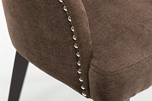 Set Of 2 Oliver Smith Contemporary Tufted Nailed Microfiber Modern Sofa Chair Sofa Arm Chairs 10009 Brown - Thumbnail 3