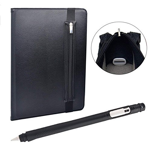 Pencil Case - Pencil Silicone Sleeve Skin Grip Leather Case Zipper Pouch Bag Holder Mini Bear Cover 4 Cartoon Caps Compatible Apple Pencil iPencil Stylus Touch Pen iPad Pro 9.7 iPad Pro 12.9 - Black - Thumbnail 5